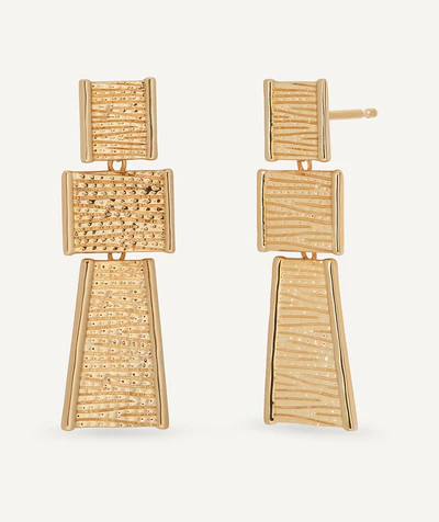 Pendientes con placas geométricas colgantes texturizadas